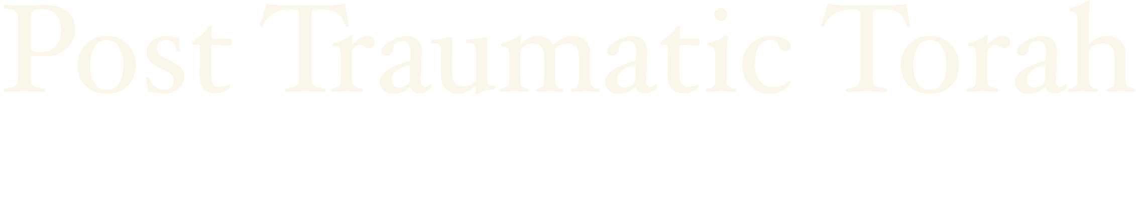 Post Traumatic Torah